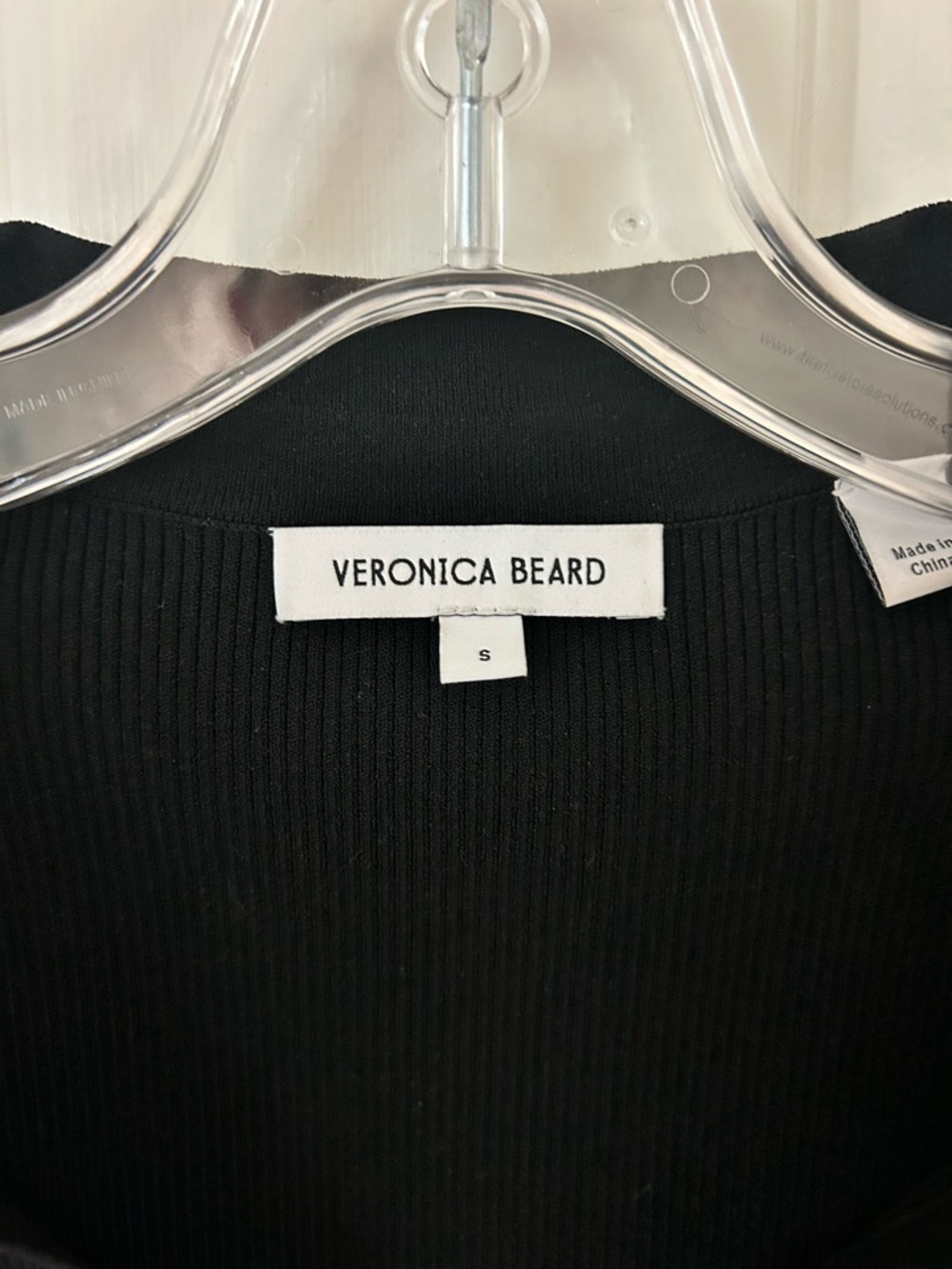 Veronica Beard Women’s Emily Polo Black Stretch Short Sleeve Top - Picture 3 of 4